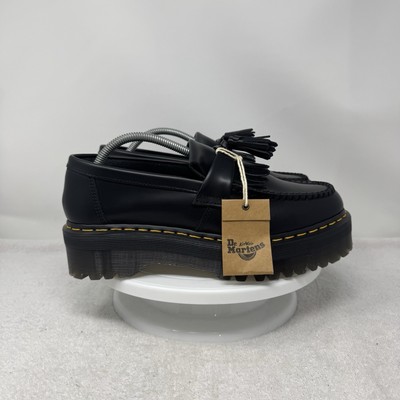 Dr. Martens Adrian Quad Black Platform Shoes Yellow Stitch  display picture 2