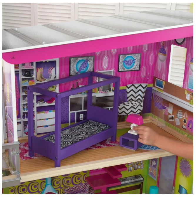 KidKraft Super Model Wooden Dollhouse with Elevator & 11 Accessories 50 inch - Image 4 of 4
