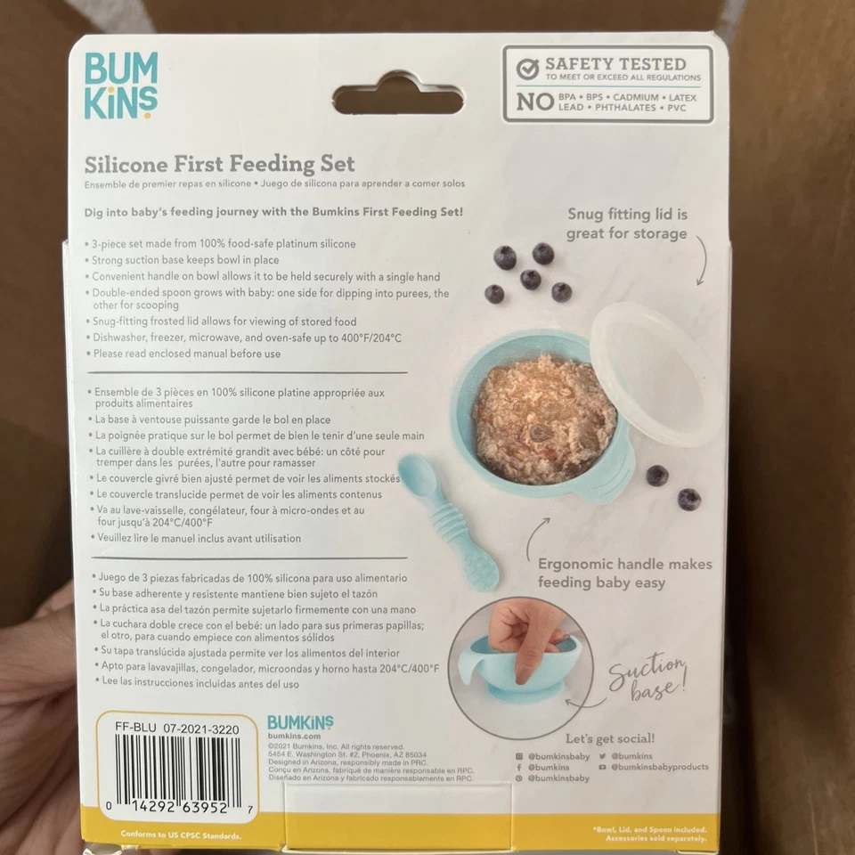 Nuevo En Caja Juego de Primera Alimentación de Silicona Bumkins, Plato de Agarre y Alfombrilla Splat Super Mario Foto 2 de 4