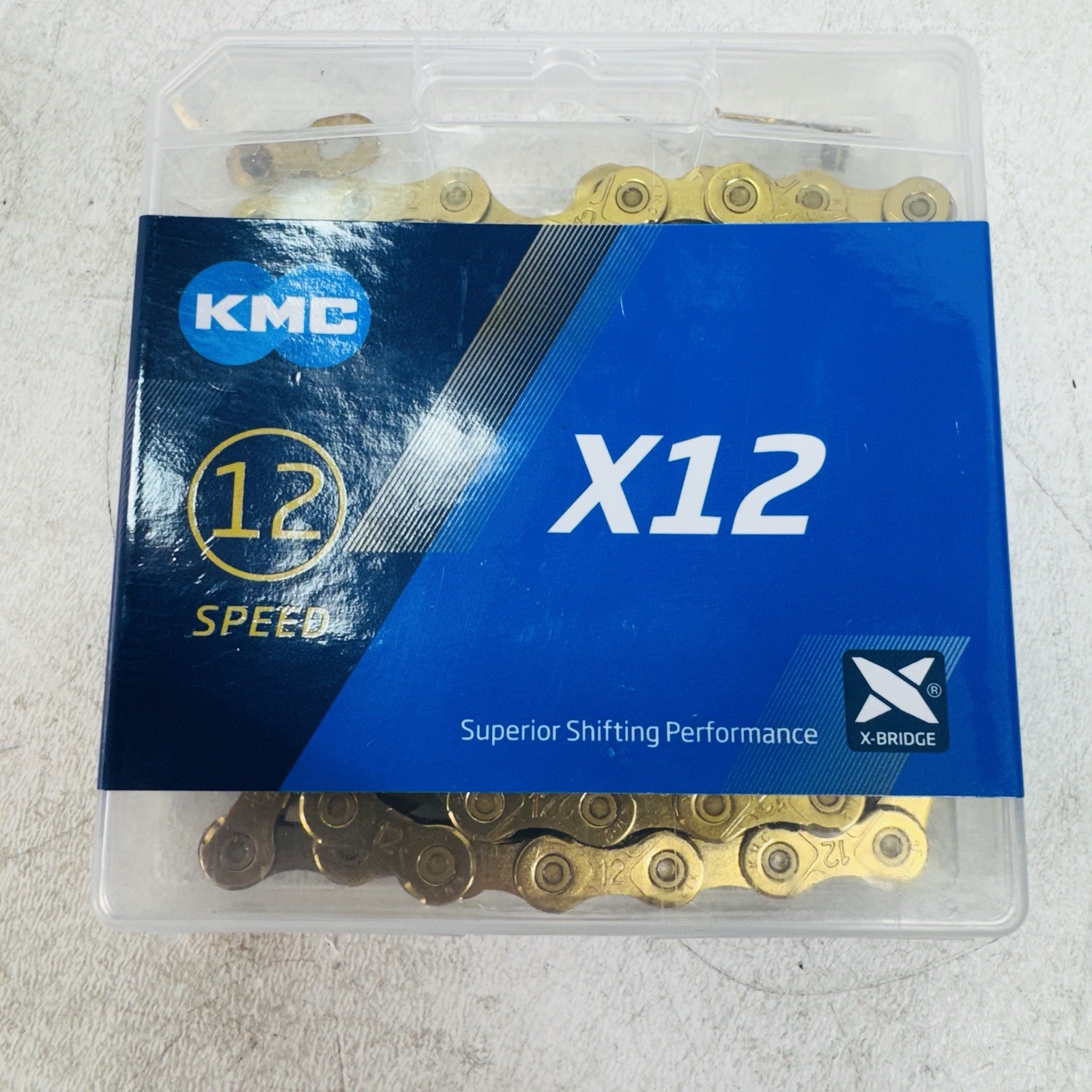 KMC X12 12-Speed 126L Ti Nitride Gold / Black Bike Chain fit