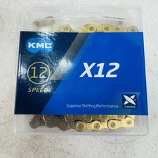KMC X12 12-Speed 126L Ti Nitride Gold / Black Bike Chain fits SRAM Shimano
