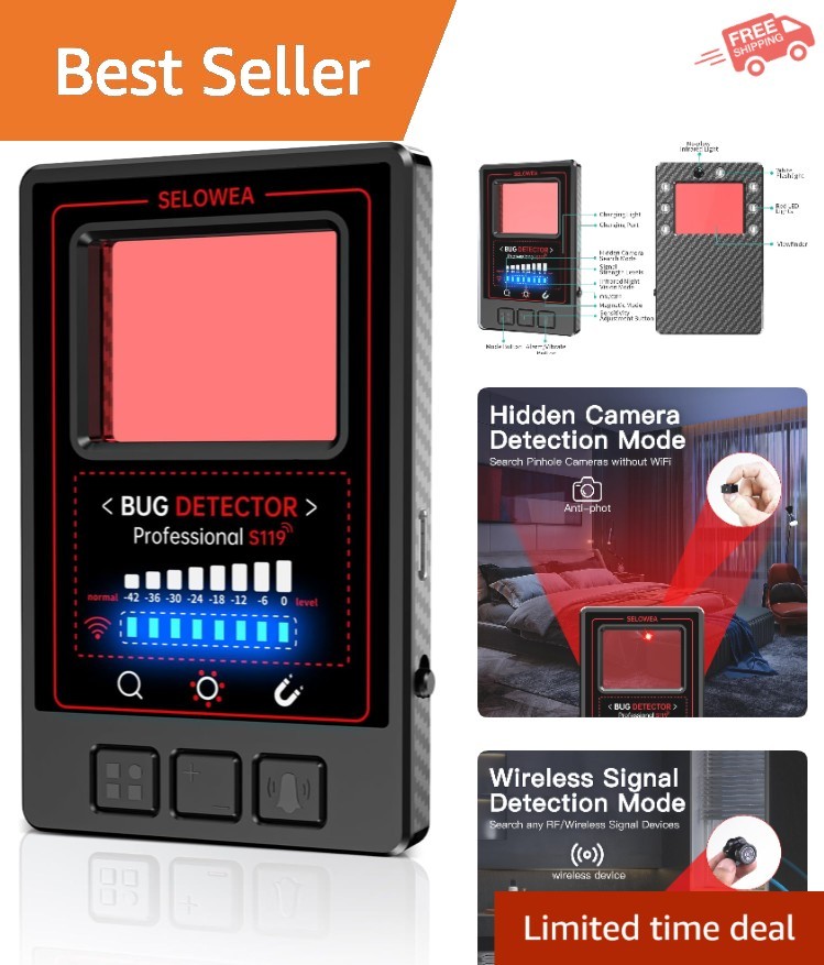 Portable Hidden Camera Detector Bug Sweeper for Ultimate Privacy