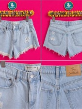 Abercrombie  Fitch Light Blue Distressed Denim Cutoff Shorts