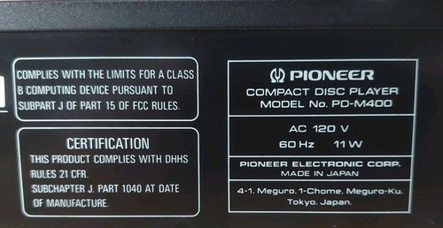 Pioneer PD-M400 6 Disc Player CD Player + 3 6-Disc Cartridges! Japan 1988/TESTED - Bild 11 von 12