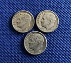 1948 & 1949 Roosevelt Dimes Lot of Three 90% Silver Coins! Free Shipping!