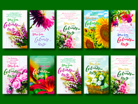 Geburtstagskarten GlüCkwunschkarten Geburtstag Blumen GrußKarten 50Er Set