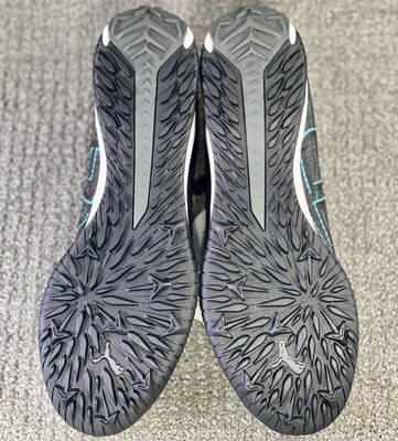 Puma Ultra 5 Pro Cage TF Turf Black Silver Bright Aqua 108173-02 Men\'s Size 14 Puma Ultra 5 Pro Cage TF Turf Black Silver Bright Aqua  main image 4