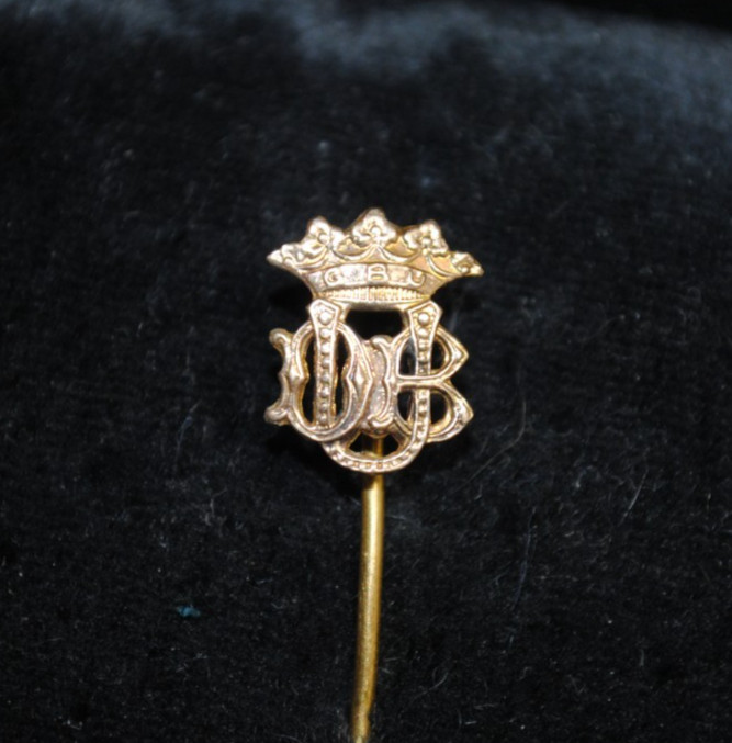 Antique GBU German Beneficial Union 14k Top / Gold-filled Stick / Tie Pin