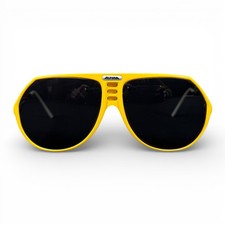 Vintage Alpina Yellow Aviator Sunglasses Black Lens Made in Germany RARE
