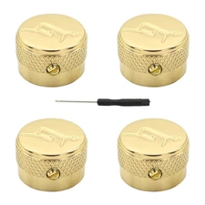 4x Gold Metal Guitar Knobs "G" Arrow Logo Knobs Volume Amplifier Audio Control