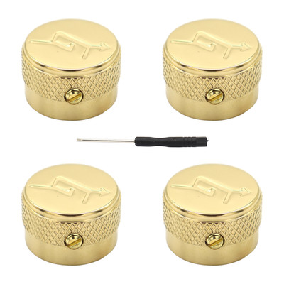 4x Gold Metal Guitar Knobs ''G'' Arrow Logo Knobs Volume Amplifier Audio Control