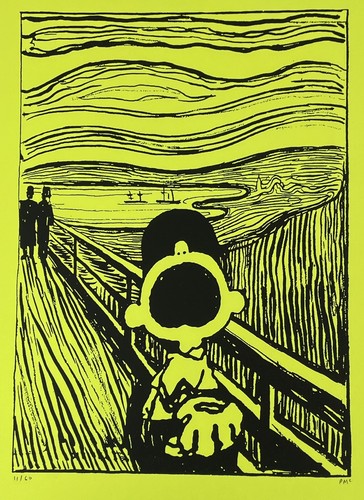 MANDY DOUBT - SIGNED CHARLIE BROWN SCREEN SCREAM! PRINT - EDVARD MUNCH PEANUTS - Picture 2 of 5