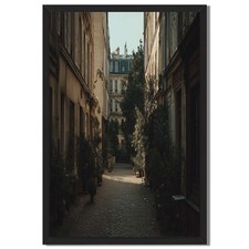 Vintage European Street Framed Canvas Print Urban Wall Art Home Decor