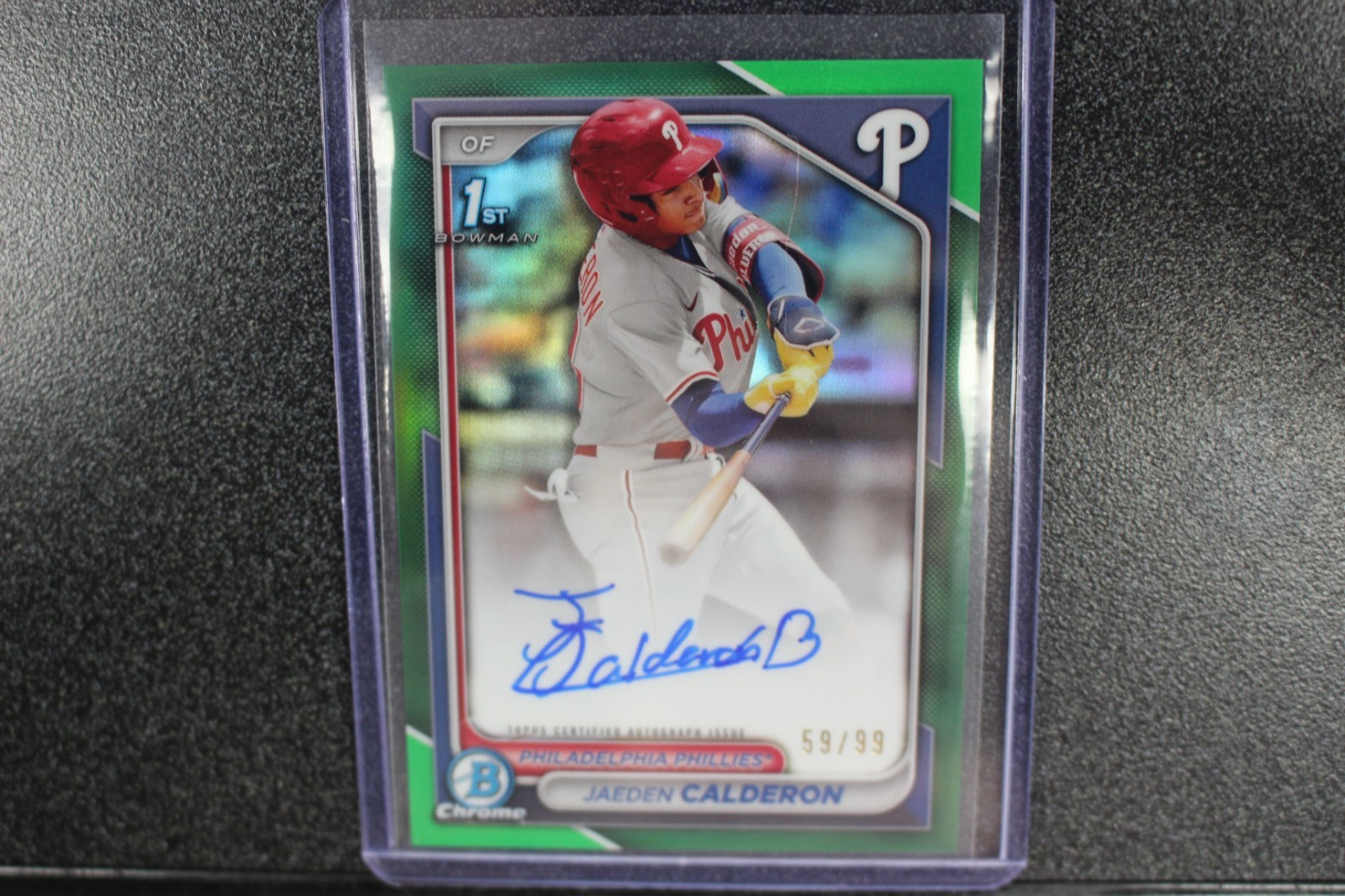 2024 Bowman Chrome Jaeden Calderon Auto Green Refractor 1st /99