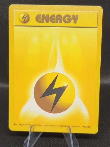 Lightning Energy 100/102 Common Base Set Unlimited Pokemon Lightly Played