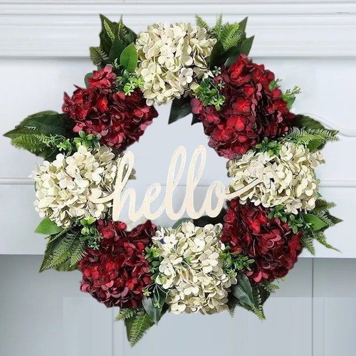 Couronne De Porte Artificielle Feuilles Vertes 47 Cm - Guirlande De Buis Pour Noël, Mariage Et Décoration Extérieure