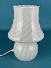 Lampada Da Tavolo A Fungo Vetro Murano 24cm Spirale Modernariato Design 1980