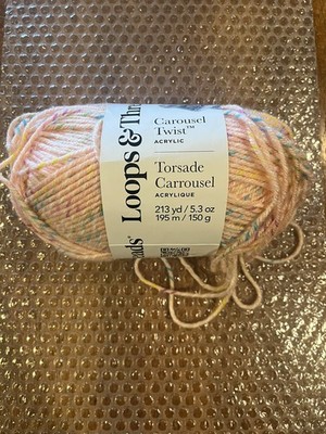 Loops & Threads Yarn Carousel Twist -- Orange Fizz -- NIP Complete
