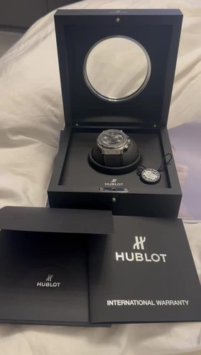 Hublot chronograph classic fusion watch unisex or mens womans grey box & papers - Video 1 of 1