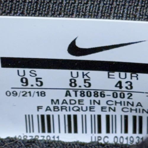 Nike Air Fear of God mocassino nero AT8086-002 Dunk Jordan taglia 9,5 - Foto 8 di 10