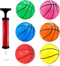 6Pcs Mini Basketball, 4.7 Inches Small Basketball with Pump for Kids and Adults,