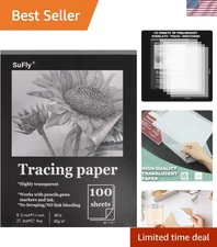 Tracing Paper 8.5x11 inch 100 Sheets Translucent Vellum for Sketching and Tra...
