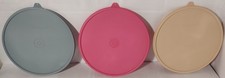1970s Tupperware 230 Replacement Lids 9 Inch Round Seals Pink Blue Harvest Gold