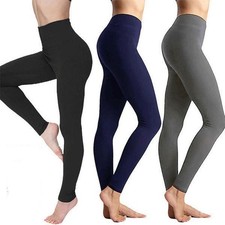 3 Pack High Waisted Yoga Leggings Stretch Workout Pants Assorted Colors S-XL