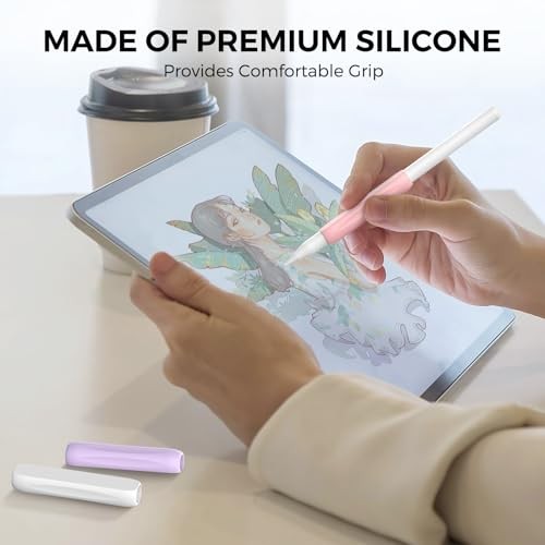 Paquete de 3 empuñaduras de silicona para Apple Pencil Apple Pencil empuñadura blanca + lavanda + rosa - Imagen 5 de 7