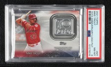 2021 Topps 70th Anniversary Manufactured Logo Mike Trout PSA 8 Patch 0sv2