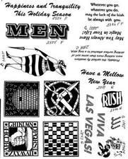 Unmounted Rubber Stamp Plate, Unmounted/Uncut Pink Rubber Stamps