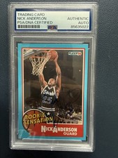 1990-91 Fleer Rookie Sensation NickAnderson #7 Orlando Magic Autograph PSA DNA