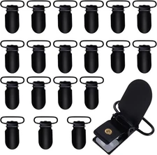 Marrywindix 20pcs 1" Suspender Clips Metal Holder Clips Sheet Fasteners Clips