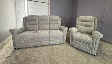 Grey 3 seater & matching armchair sofa set DELIVERY AVAILABLE!