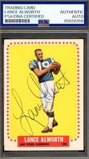 Lance Alworth PSA DNA Vintage Signed 1964 Topps Autograph