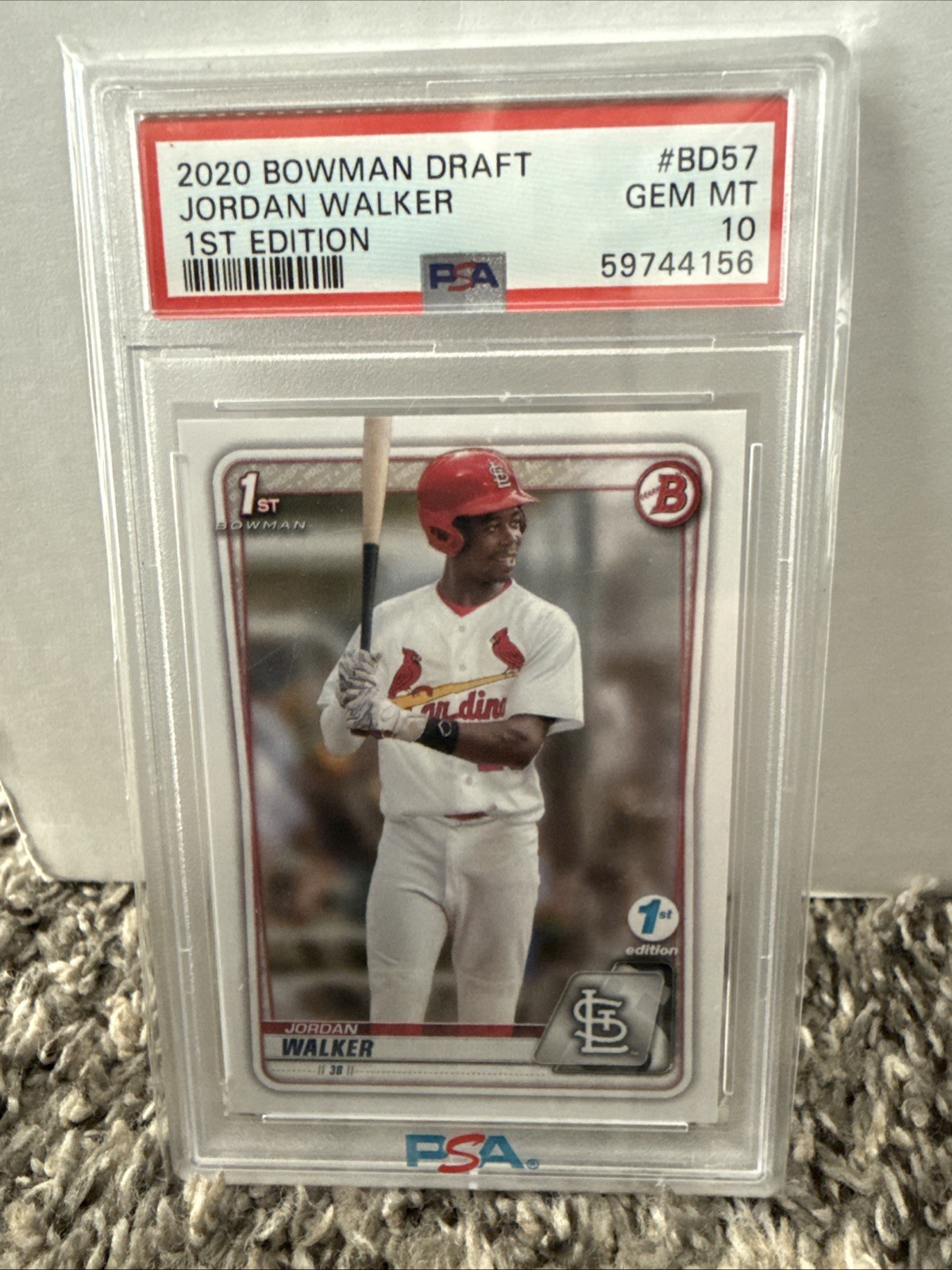 2020 Bowman Draft 1st Edition - Jordan Walker #BD-57 1st Edition Badge PSA 10