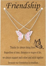 Friendship Necklace 2 Best Friend BFF Necklace Gifts for Women Friends Long Dist