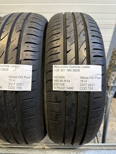 4 PNEUMATICI USATI NEXEN N BLUE HD PLUS ESTIVE 165 60 R14 75 H DOT 2021 - Foto 9 di 22
