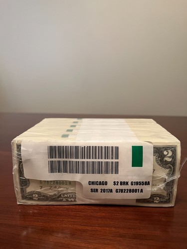 50 ($2) TWO DOLLAR BILLS UNCIRCULATED SEQUENTIAL -$100 FV from BEP Strap - Picture 2 of 4