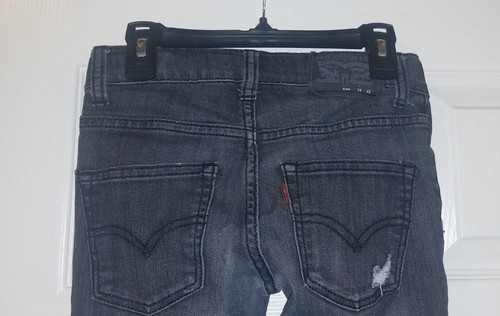 Levis 510 Skinny destroyed Jeans 8 R 24 adjustable Inseam 22 in distressed - Picture 4 of 4