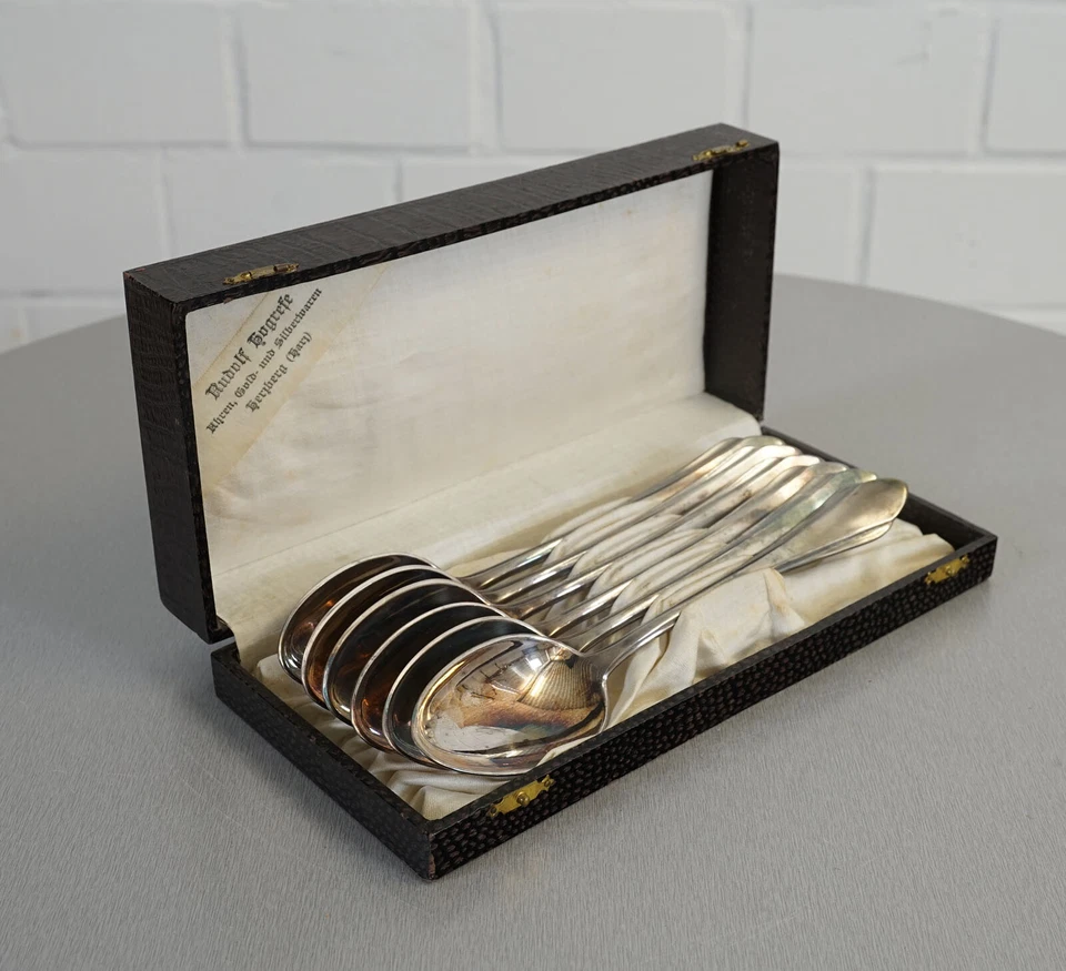 6 BSF Platura Löffel Menülöffel Suppenlöffel versilbert 90er Auflage 30er Jahre - Bild 2 von 4