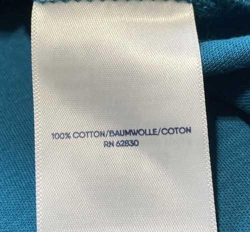 Lands End Mock TurtleNeck Top Women’s Plus 2X 20/22W Teal Cotton L/S Classic ** - Picture 9 of 11