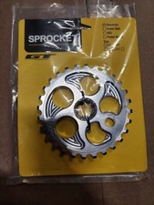 GT Overdrive 28t Silver BMX Sprocket 6061 Aluminum 19mm Adapter Included