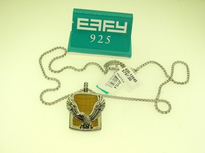 EFFY STERLING SILVER/TIGER EYE EAGLE PENDANT NECKLACE - RETAIL $797 - B.OFFER