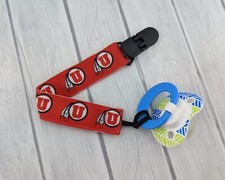 Utes Pacifier Clip Pacifier Holder Baby Shower Gift College Pacifier Clip Utes