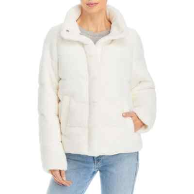 Women s Bagatelle $159 Mock Collar Warm Insulated Ivory Sherpa Jacket Size M NWT