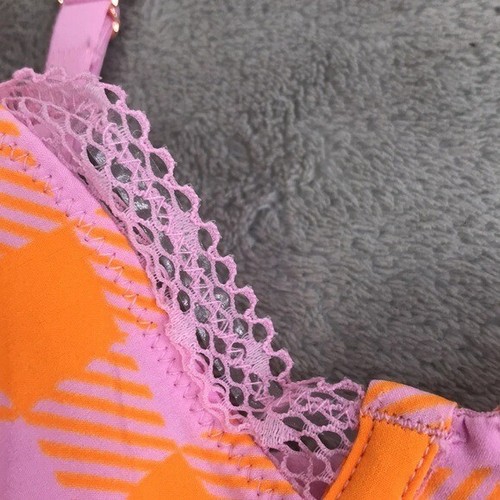Sujetador Savage X Fenty Rosa y Naranja Gingham Rewind 34A Nuevo - Imagen 4 de 8