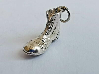 925 Sterling SILBER STIEFEL Schuh CHARM 3D Design 6x15x9mm 2,5g Traditional Fix 