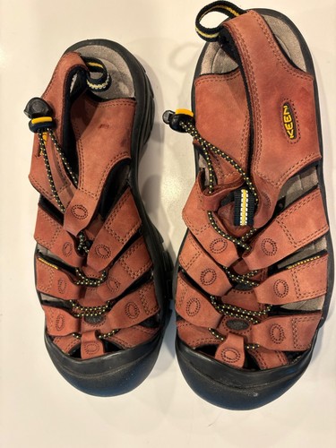 KEEN WOMENS XT0705 LEATHER ELASTIC CORD CLOSED TOE SANDALS Hiking Size 10 - Picture 3 of 8
