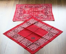 2 Vintage Red Bandana Paisley/ Colorado How The West Was Fun Advertising Scarves